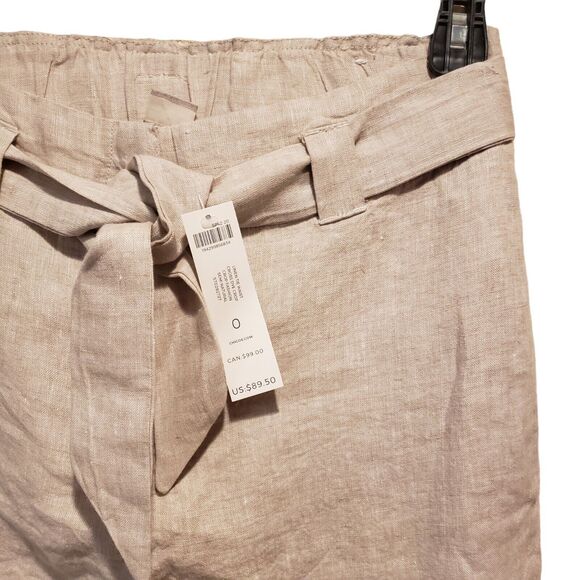 Nwt Chico's Size 0 Linen Tie Waist Wide Leg Crop Pants - Picture 7 of 8